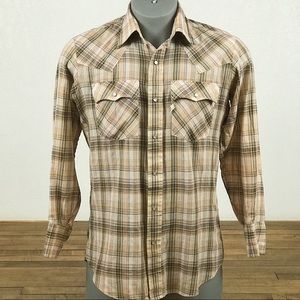Vintage Levi’s Men’s Western Shirt Sz M Plaid